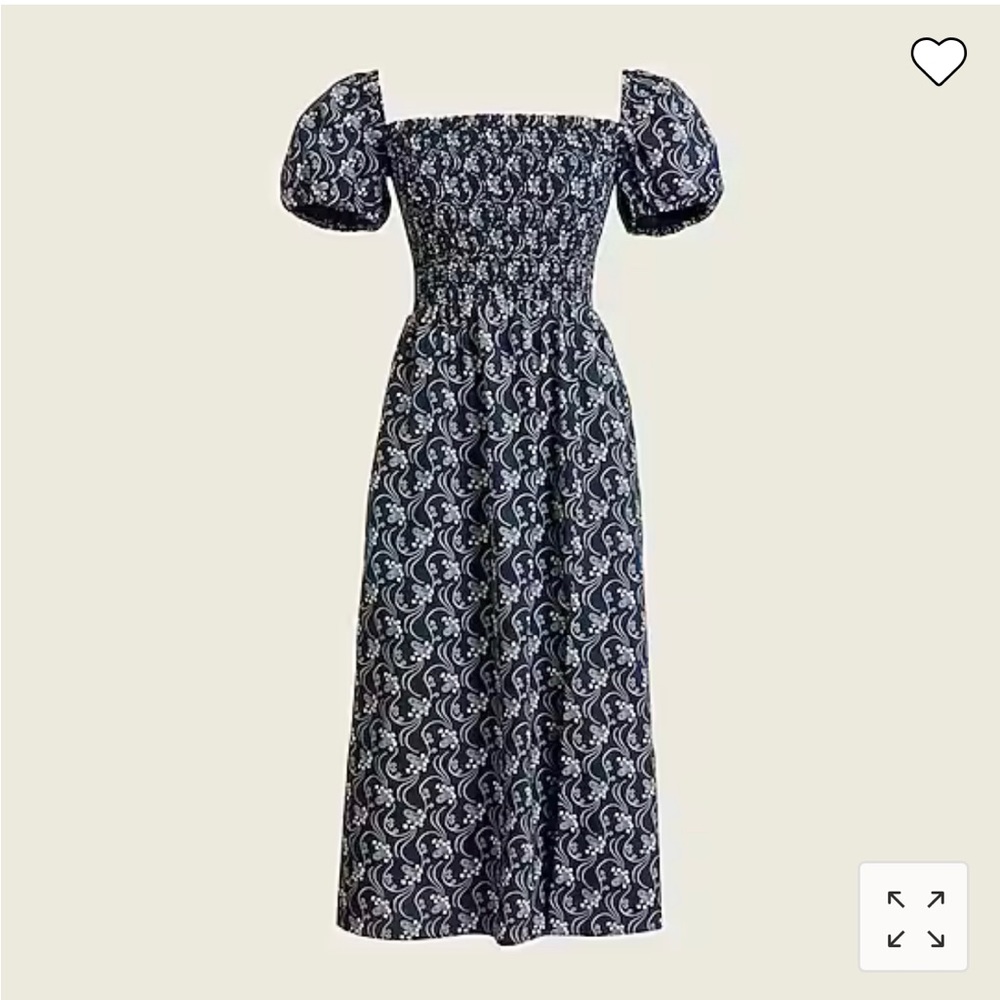 J. Crew Smocked Dress in Starry Swirl (Size M)